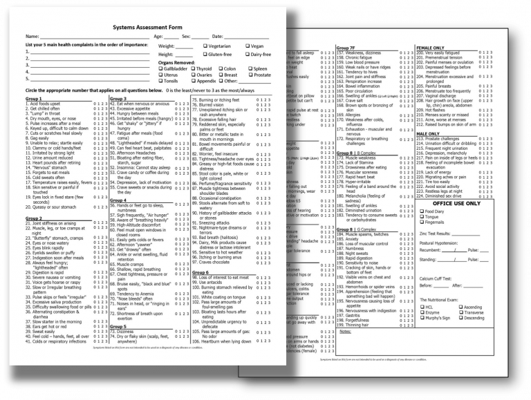 Systems Assessment Form